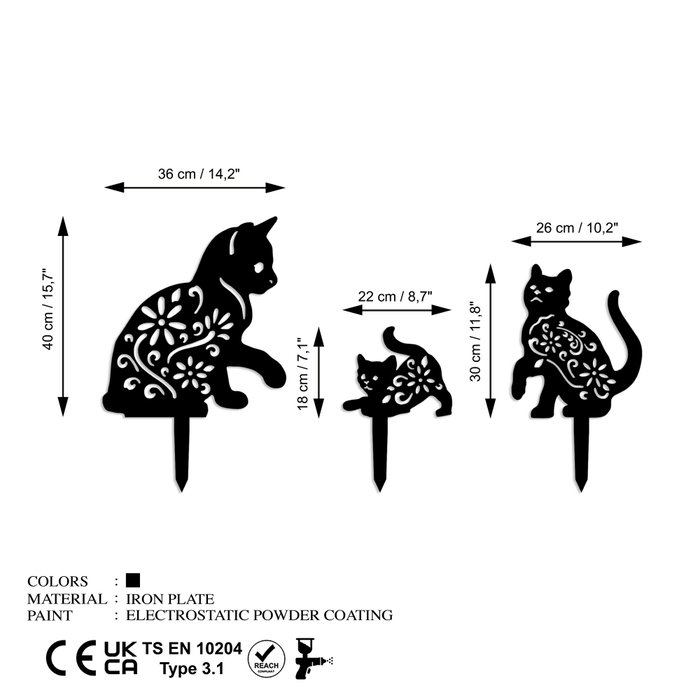 Aberto Design Fam 02 Objeto Decorativo de Metal Negro